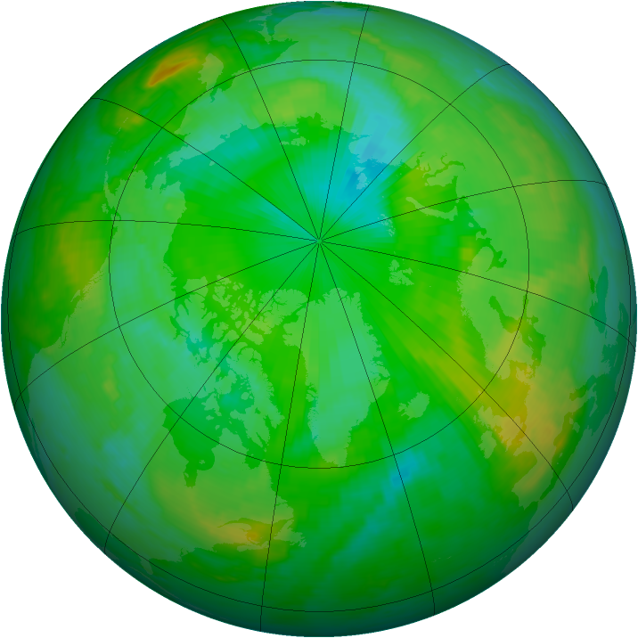Arctic ozone map for 11 July 2000